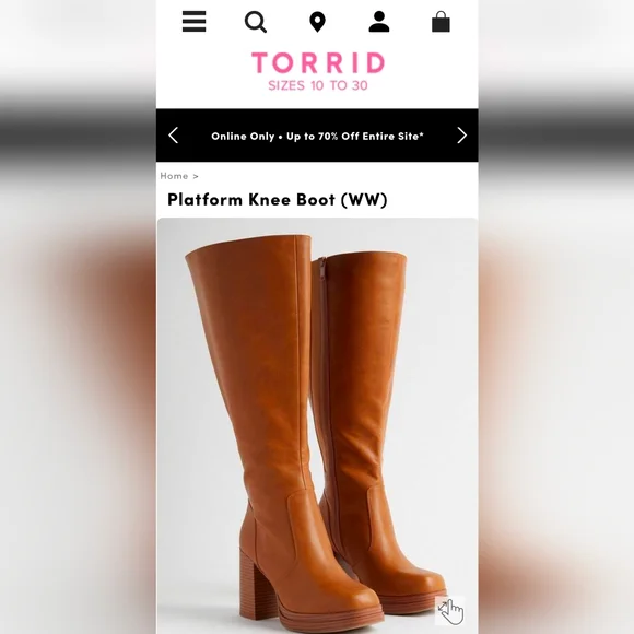 torrid Brown Platform Over-the-Knee Boots - Picture 7 of 7